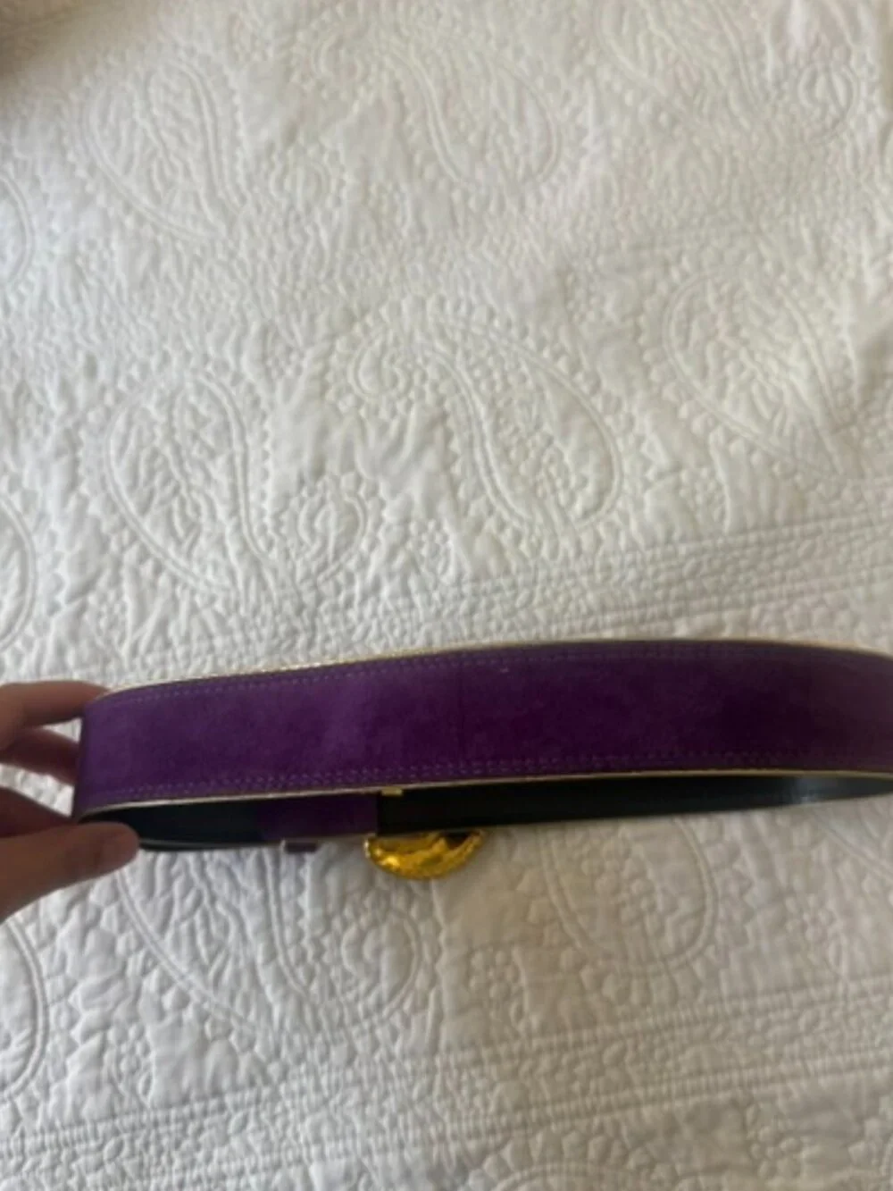 vintage escada velvet purple belt